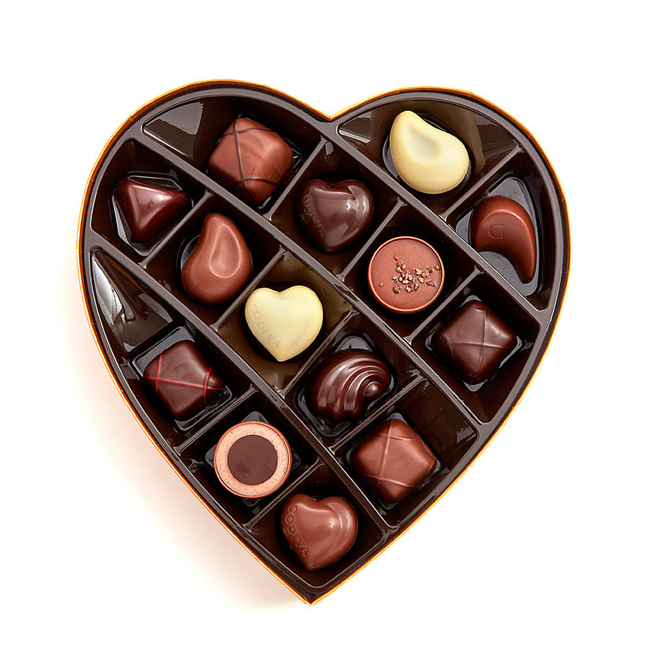 Valentine's Day Paper Heart Chocolate Gift Box, 14 pc.